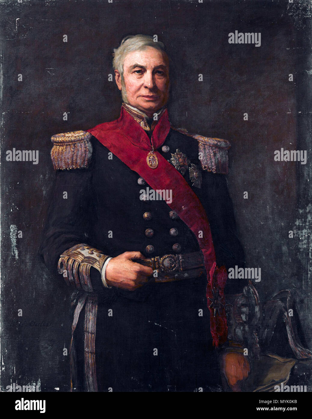 . English: Admiral Alexander Milne (1808-1896) oil on canvas 128 x 102.5 cm 1879  . 1879.   Walter William Ouless  (1848–1933)     Description English portrait painter  Date of birth/death 21 September 1848 25 December 1933  Location of birth/death Saint Helier London  Authority control  : Q7966424 VIAF: 95758598 ULAN: 500012705 RKD: 61234 23 Admiral Alexander Milne (1808-1896), by Walter William Ouless Stock Photo