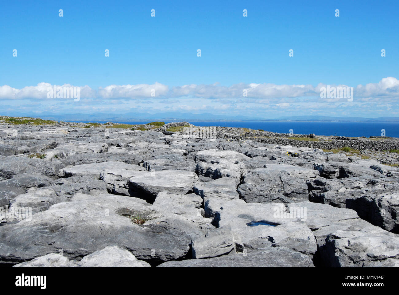 Rocky landscape of Inis Mor Island in Ireland, Europe Stock Photo
