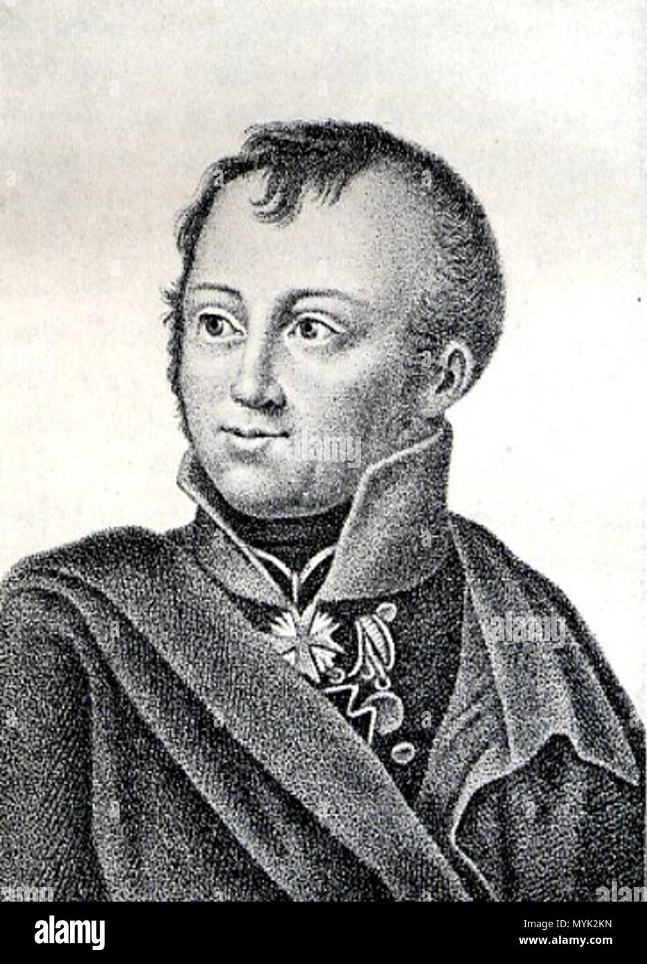 . English: Ludwig Moritz Achatius zu Dohna-Schlobitten (1776-1814) . before 1814. unknown (before 1814) 332 Ludwigdohna Stock Photo