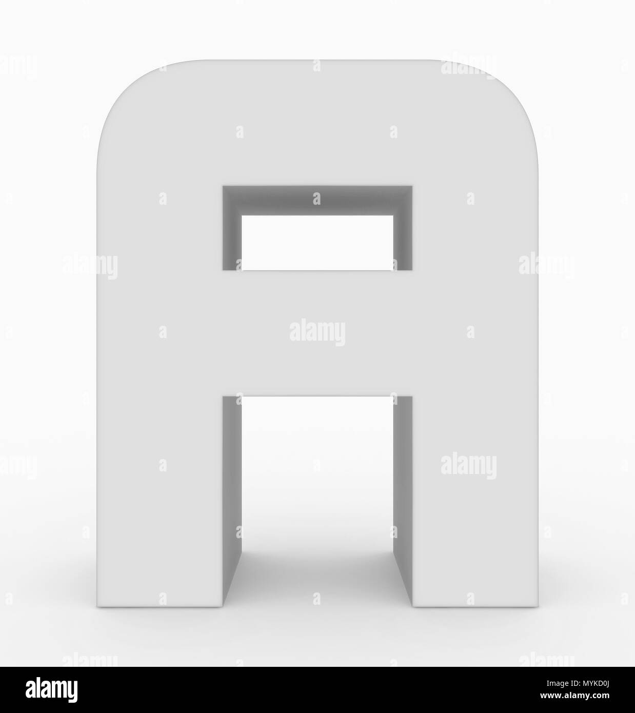 letter A 3d cubic rounded white isolated on white - 3d rendering Stock ...