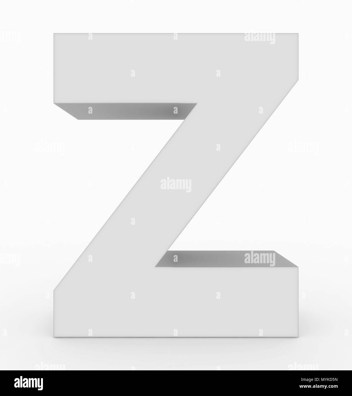 letter Z 3d cubic white isolated on white - 3d rendering Stock Photo