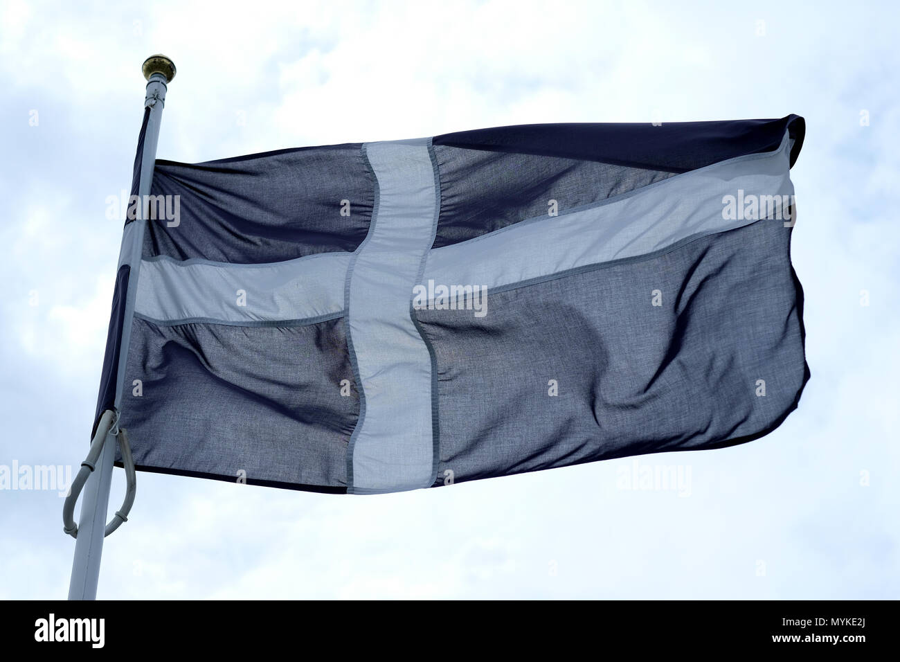 The flag of Cornwall, St Piran's. Stock Photo