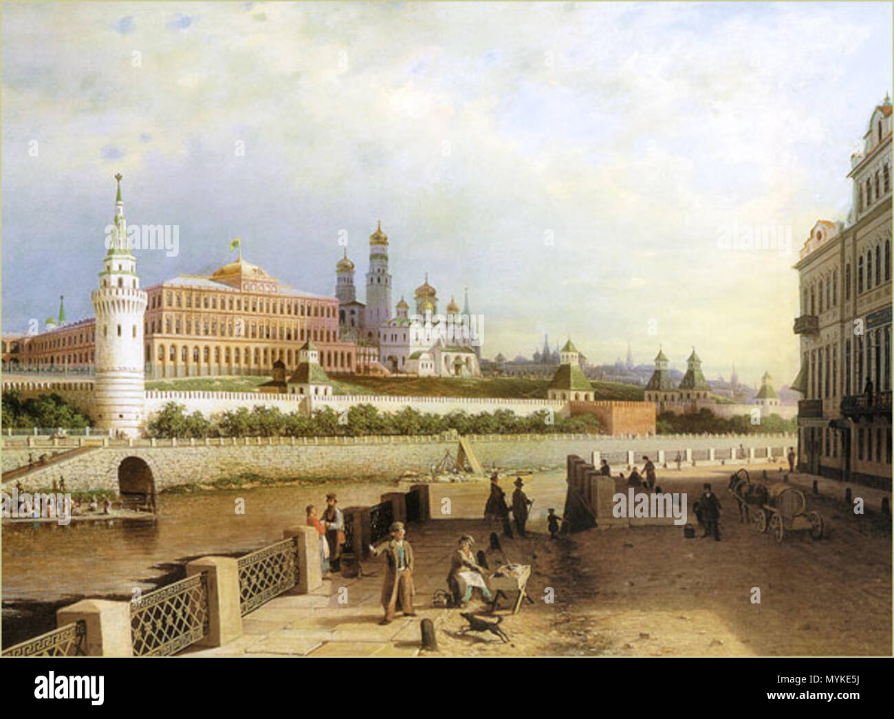 . View of Moscow Kremlin . Middle 19 century. Unknown 371 Moskow-2 Stock Photo