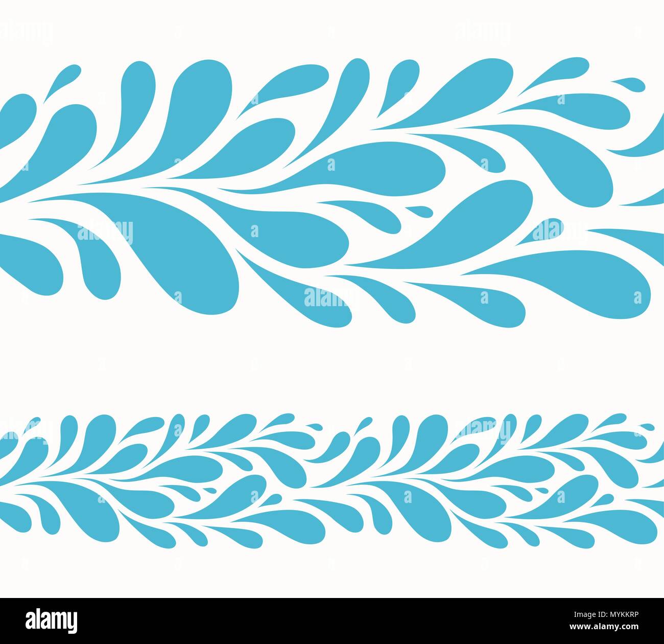 Water drop on white background.Stylized seamless pattern of blue drops Stock Vector