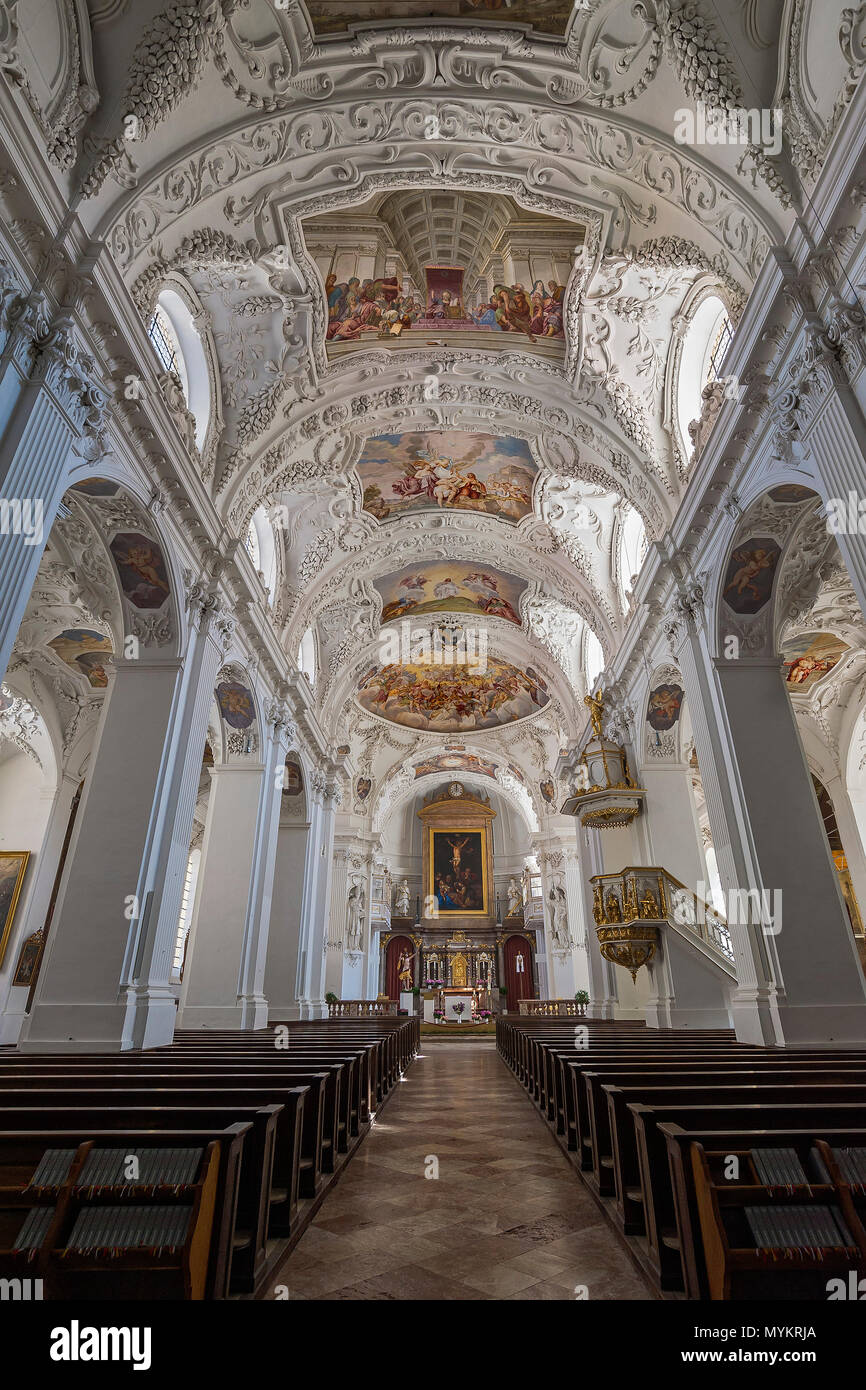 Interior view with chancel and ceiling