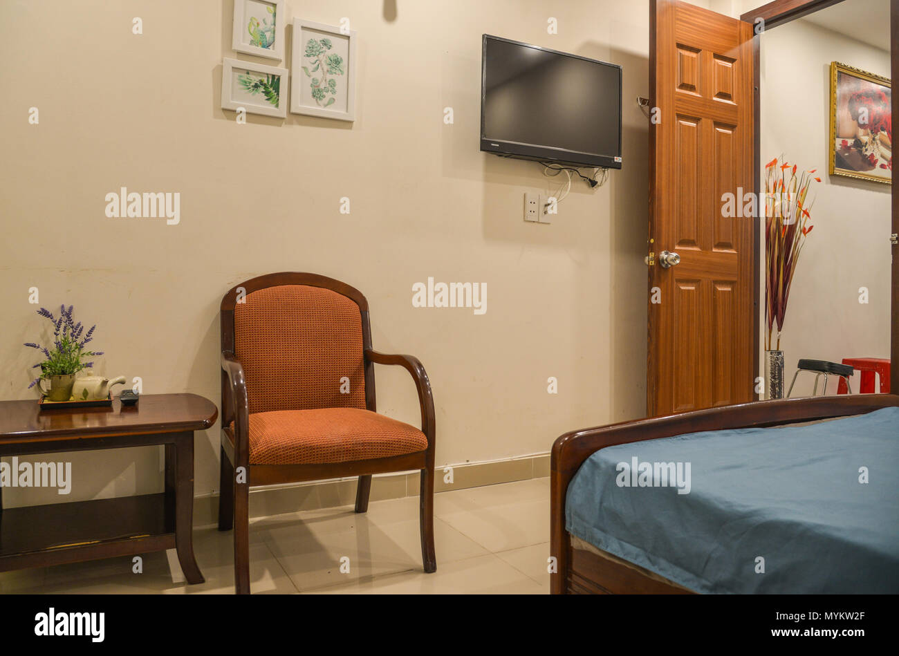 Saigon, Vietnam - May 6, 2018. Modern room of small typical house in ... Saigon, Vietnam - May 6, 2018. Modern room of small typical house in ...