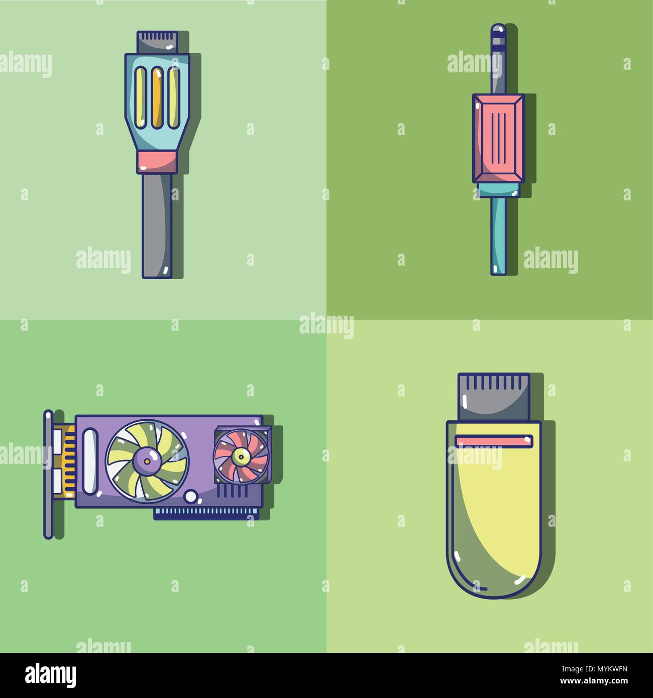 Set of computer hardware Stock Vector Image & Art Alamy