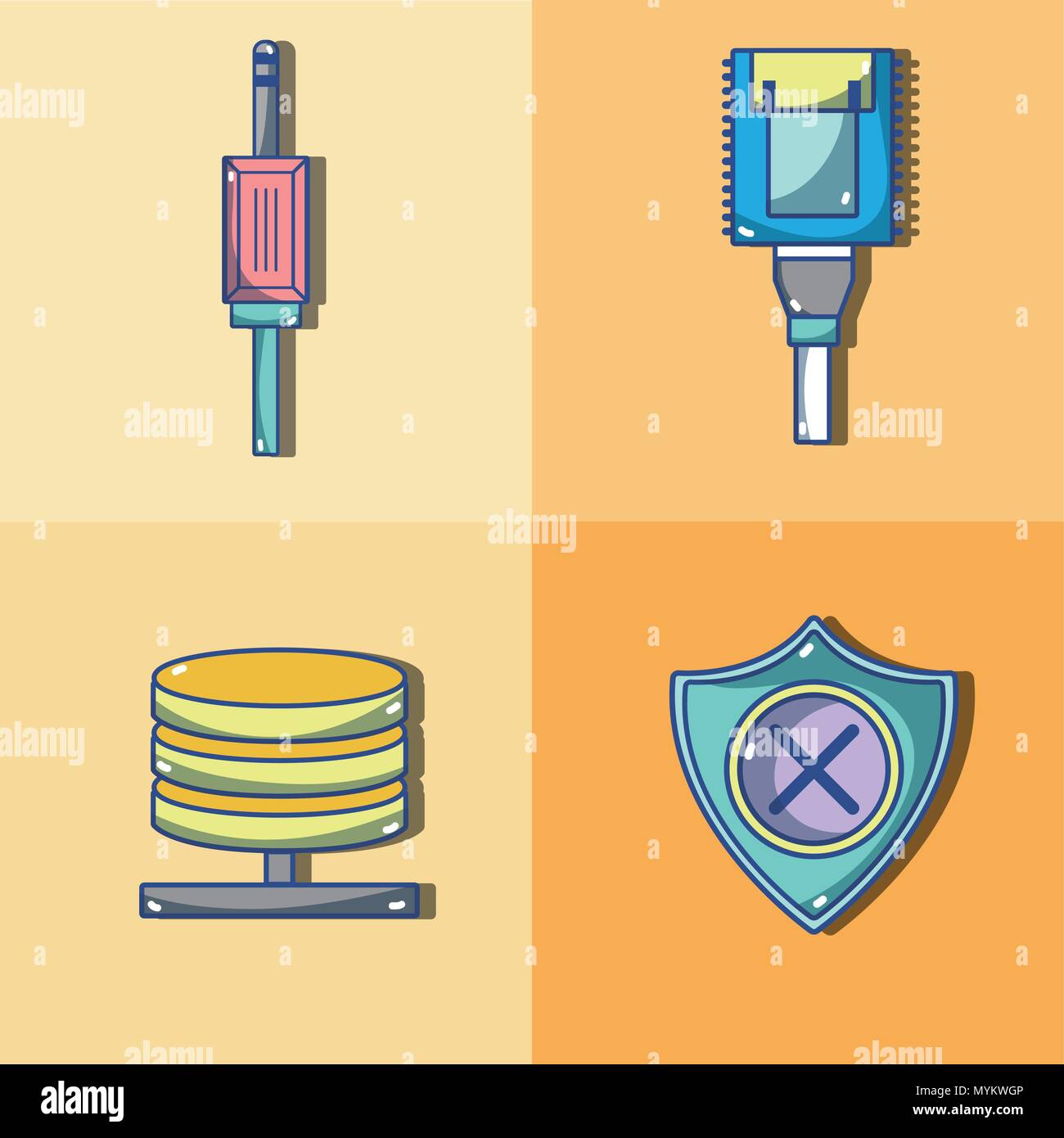Set of security systems Stock Vector