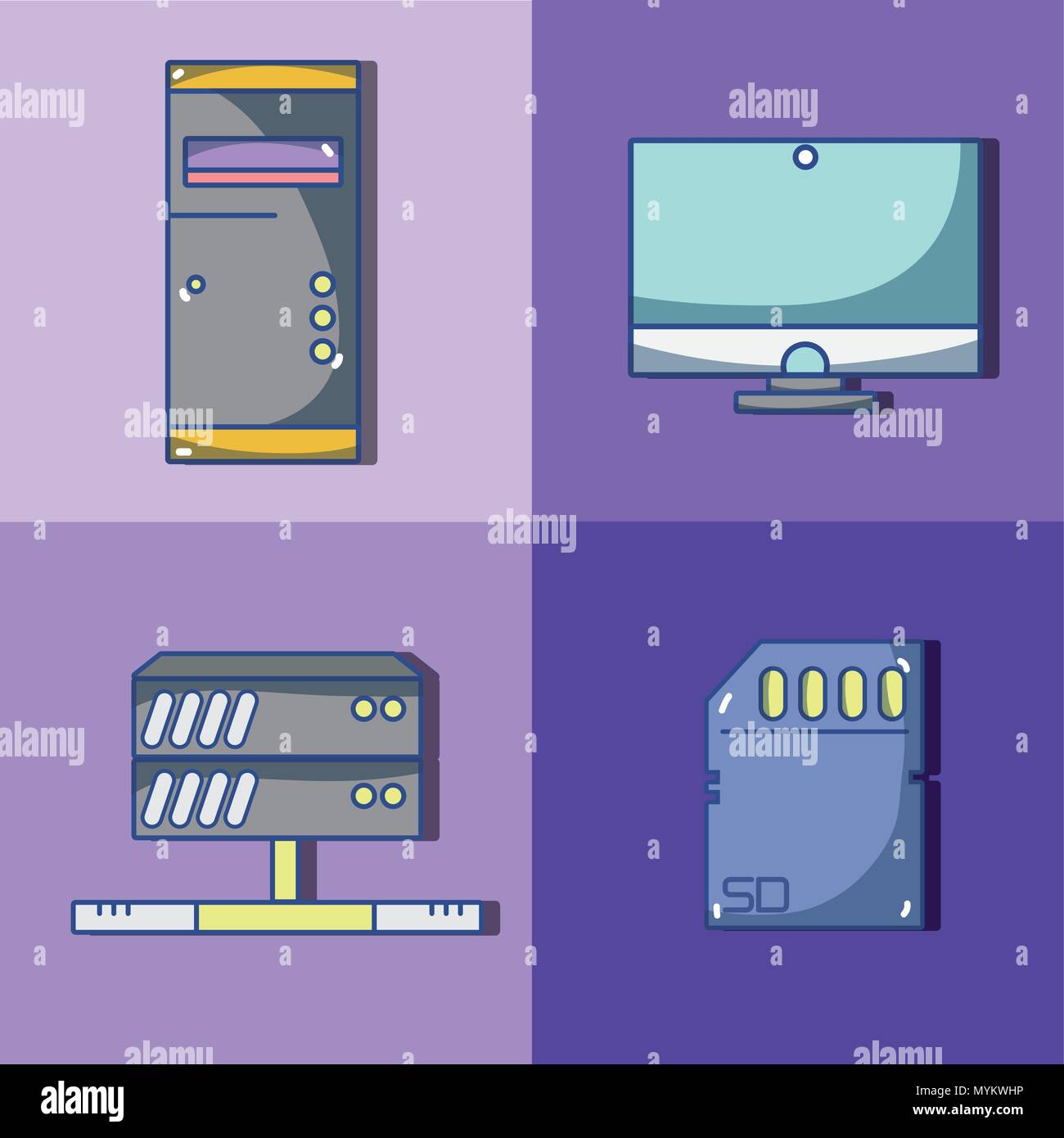 Computer hardware elements Stock Vector Image & Art Alamy