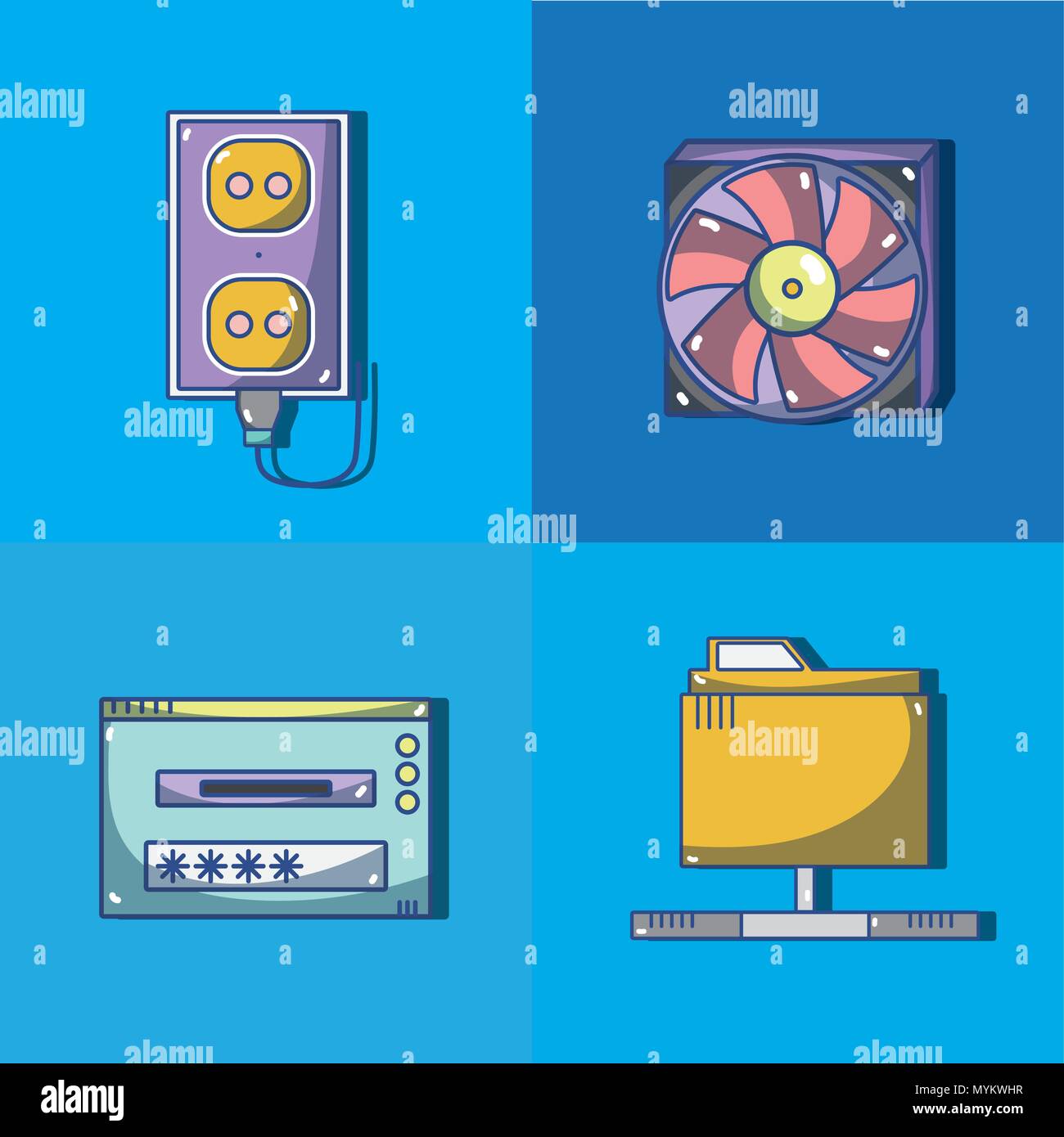 Set of computer hardware Stock Vector Image & Art - Alamy