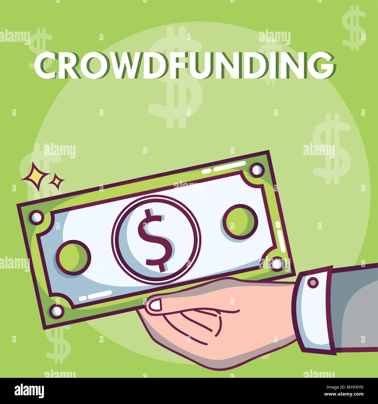 Crowdfunding money business Stock Vector