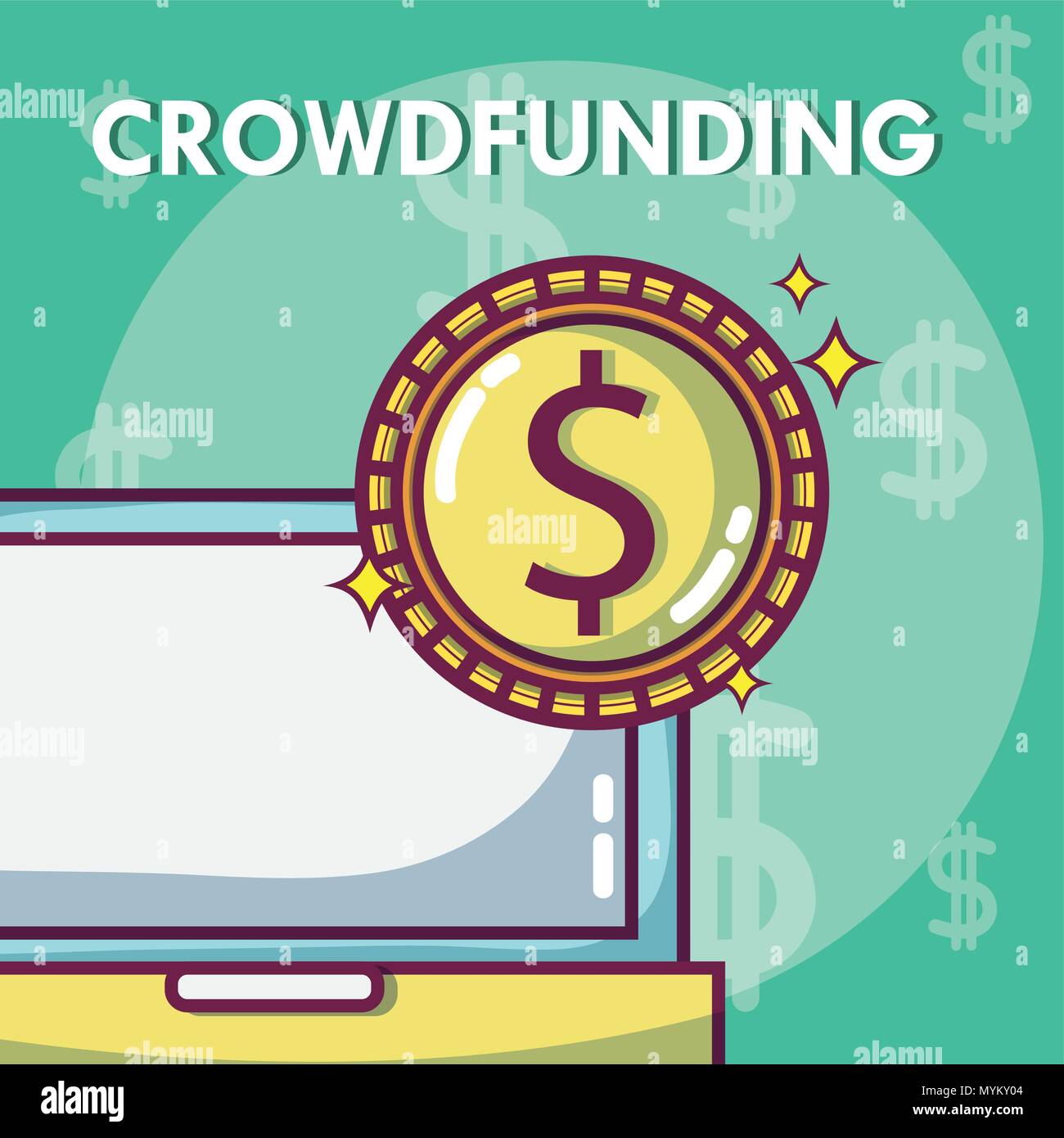 Crowdfunding money business Stock Vector