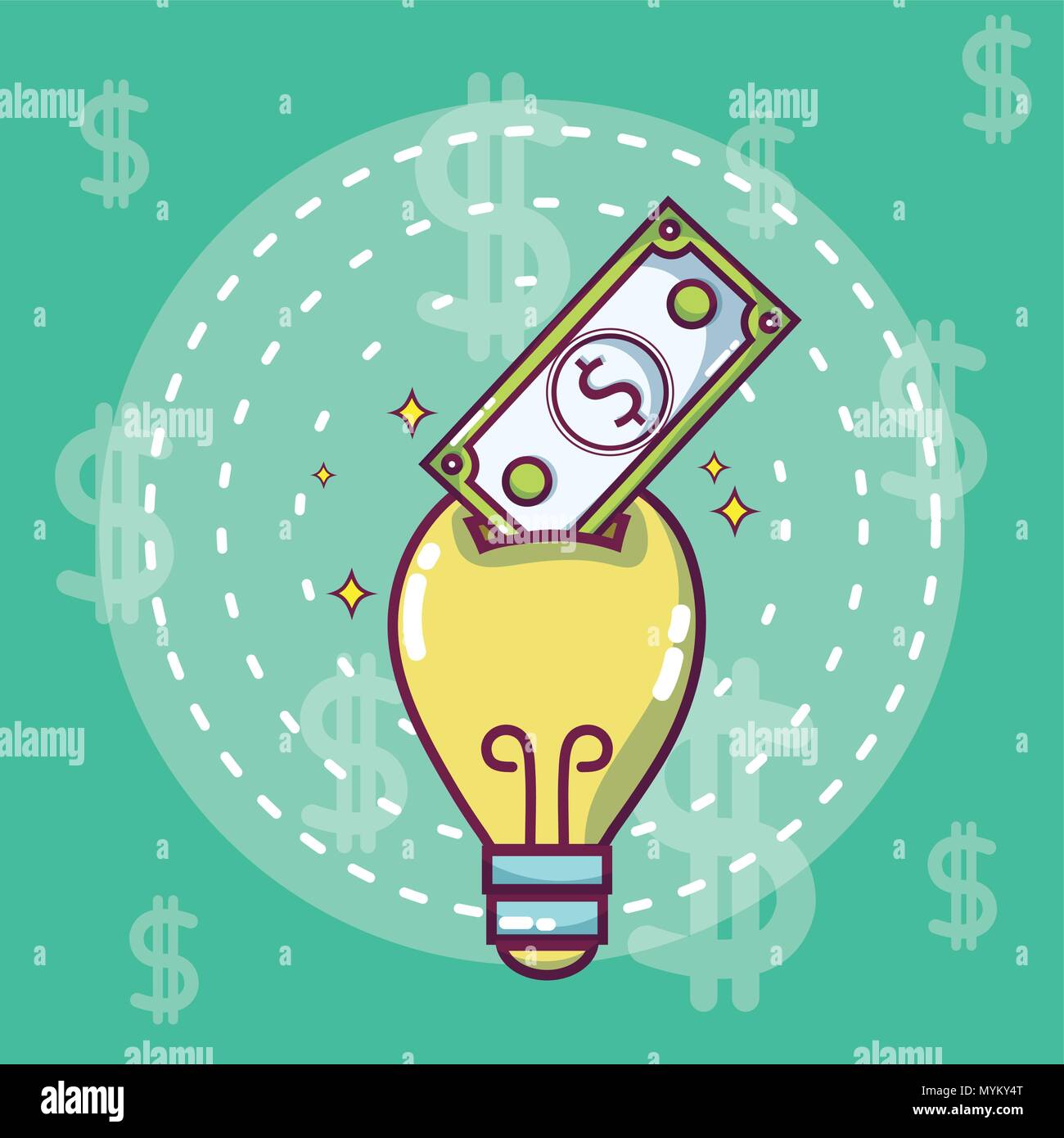 Money and ideas concept Stock Vector
