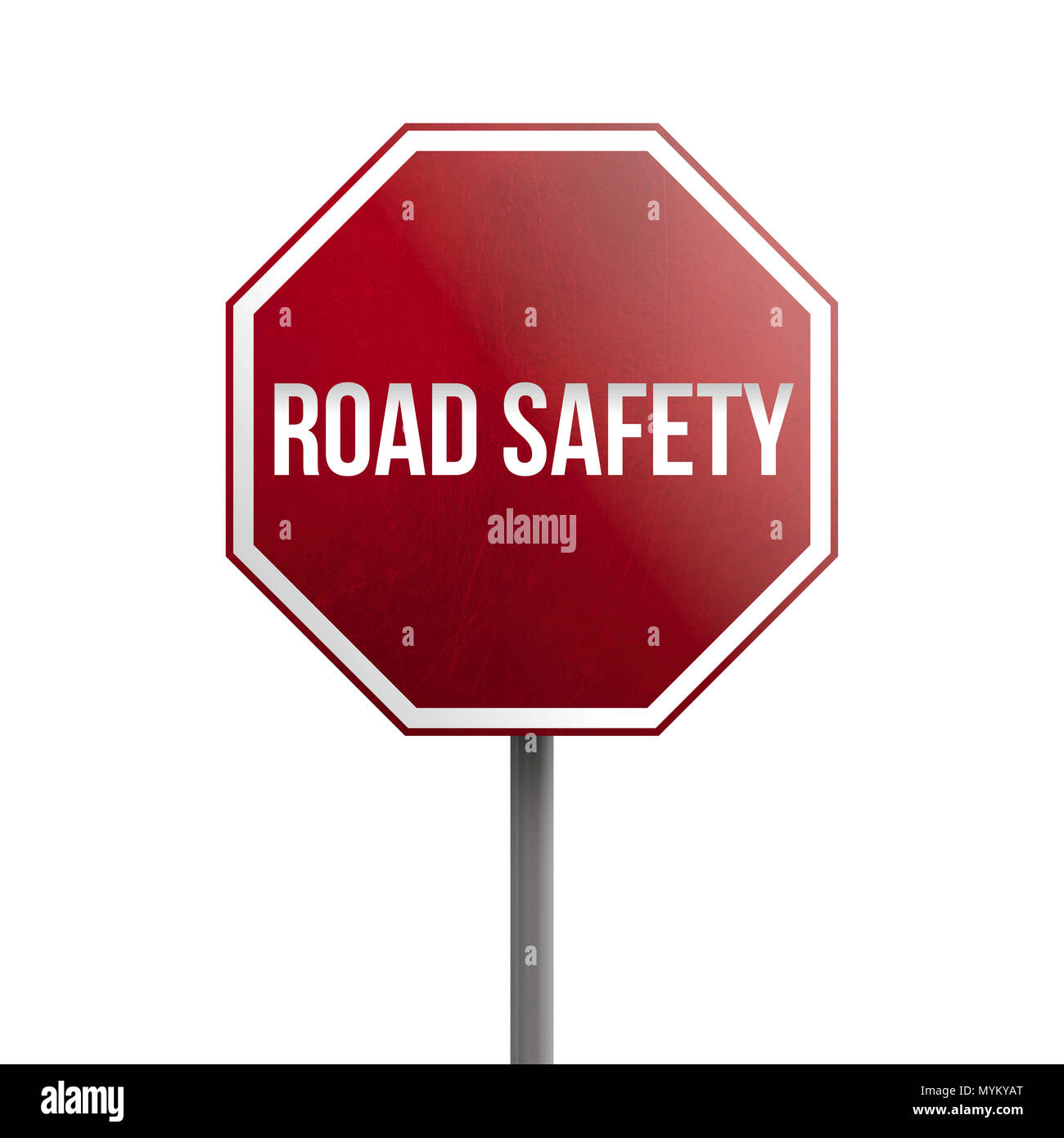 road safety red sign isolated on white background Stock Photo Alamy