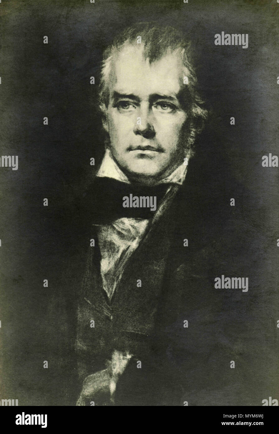 Scottish novelist and poet Sir Walter Scott Stock Photo
