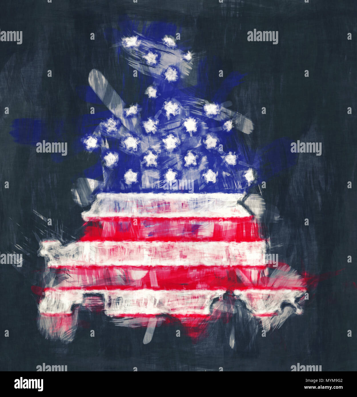 Dallas Texas city map artwork painting illustration Stock Photo Alamy