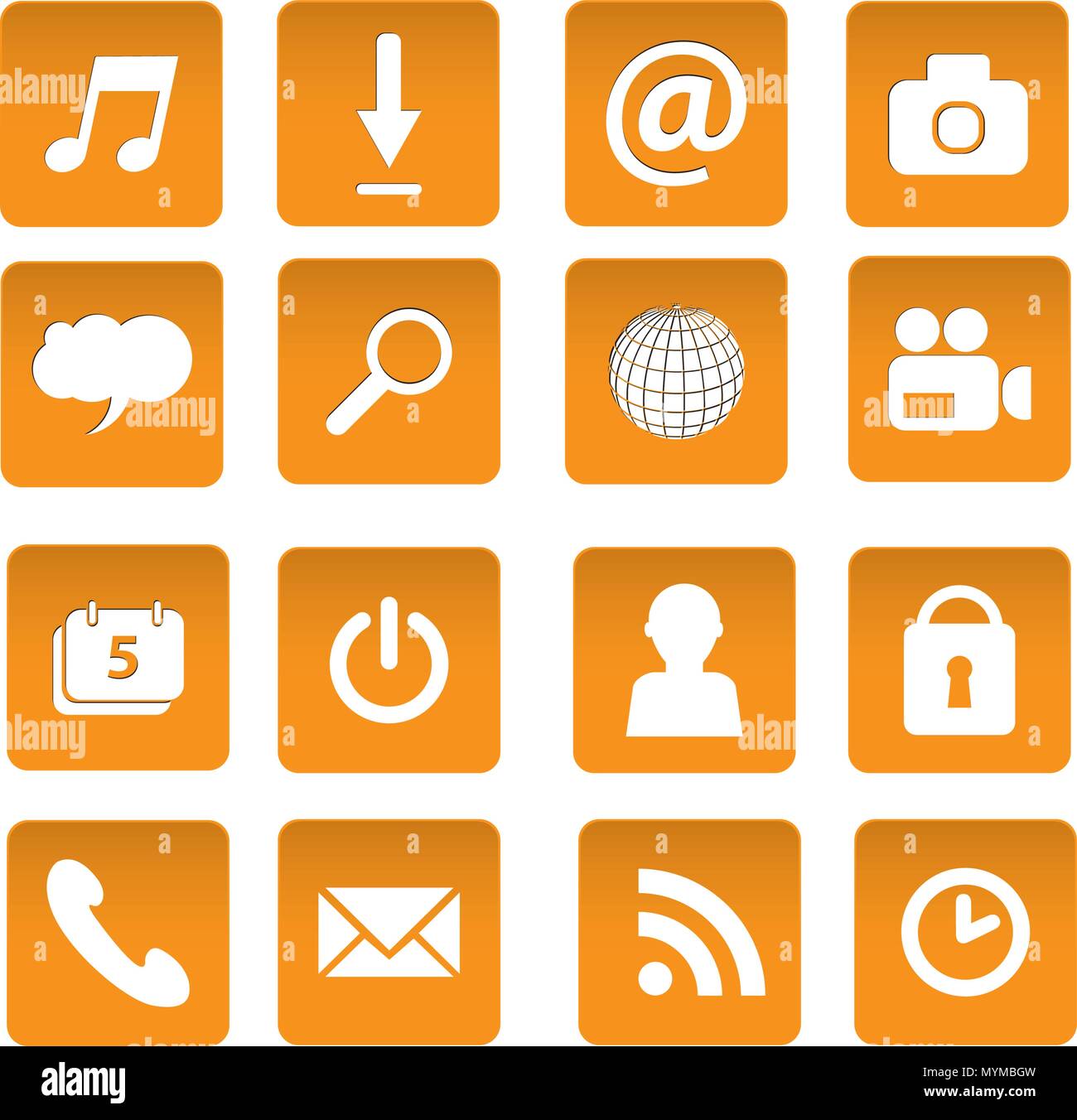 smart icons for smart mobile phones Stock Vector