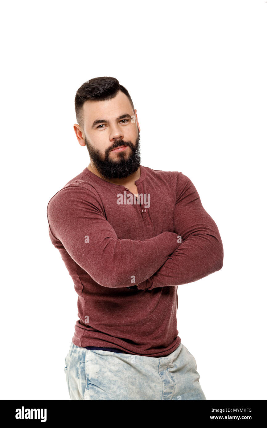 serious bearded man Stock Photo