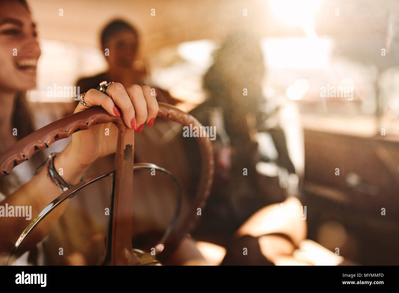 At the steering wheel of a car hi-res stock photography and images - Alamy