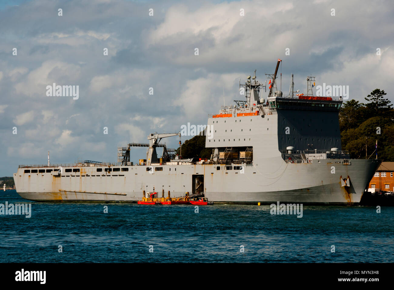Dock Landing Ship Stock Photo
