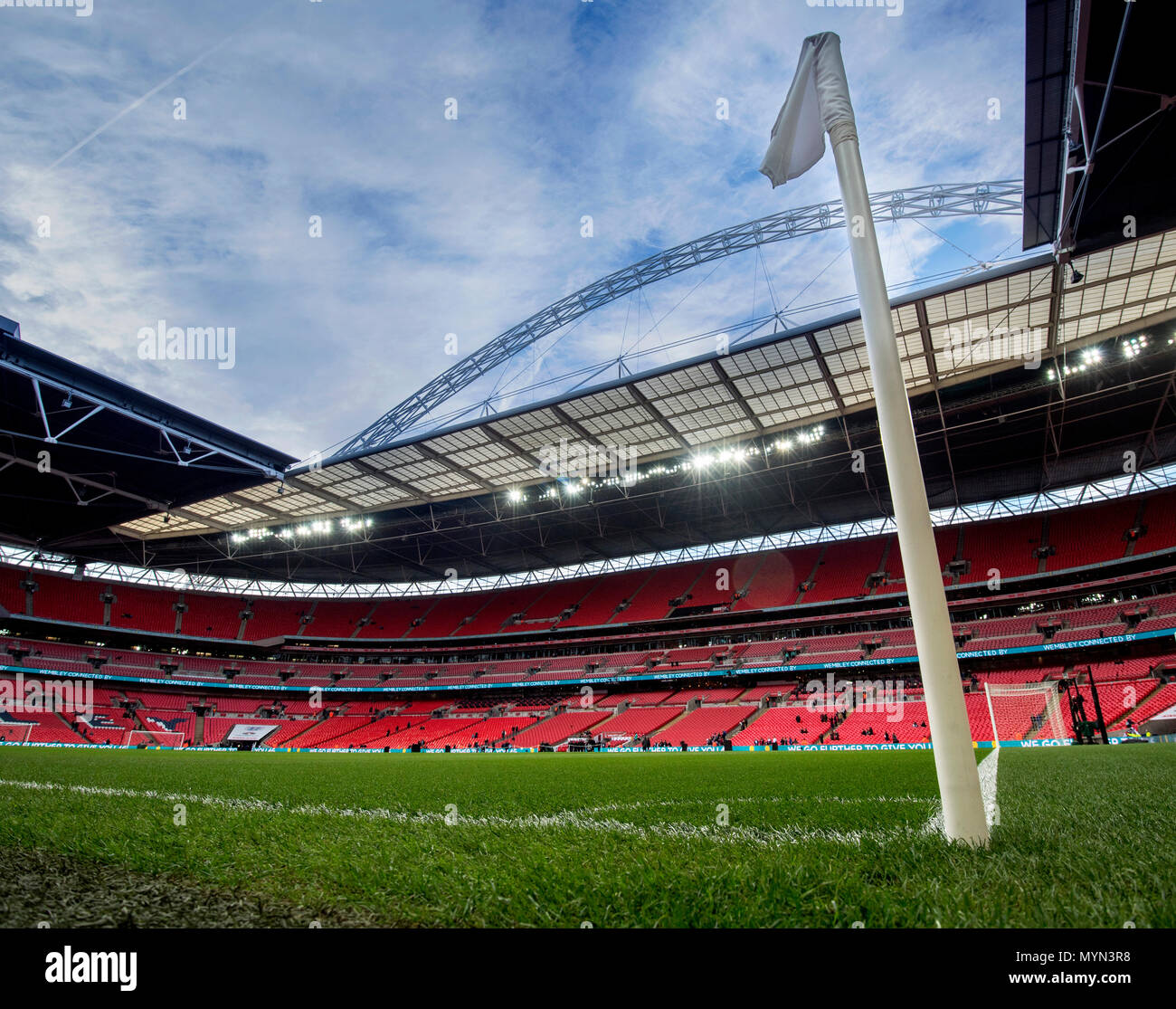 General view of Wembley Stadium prior to kick of during the International Friendly match between England and Italy Stock Photo