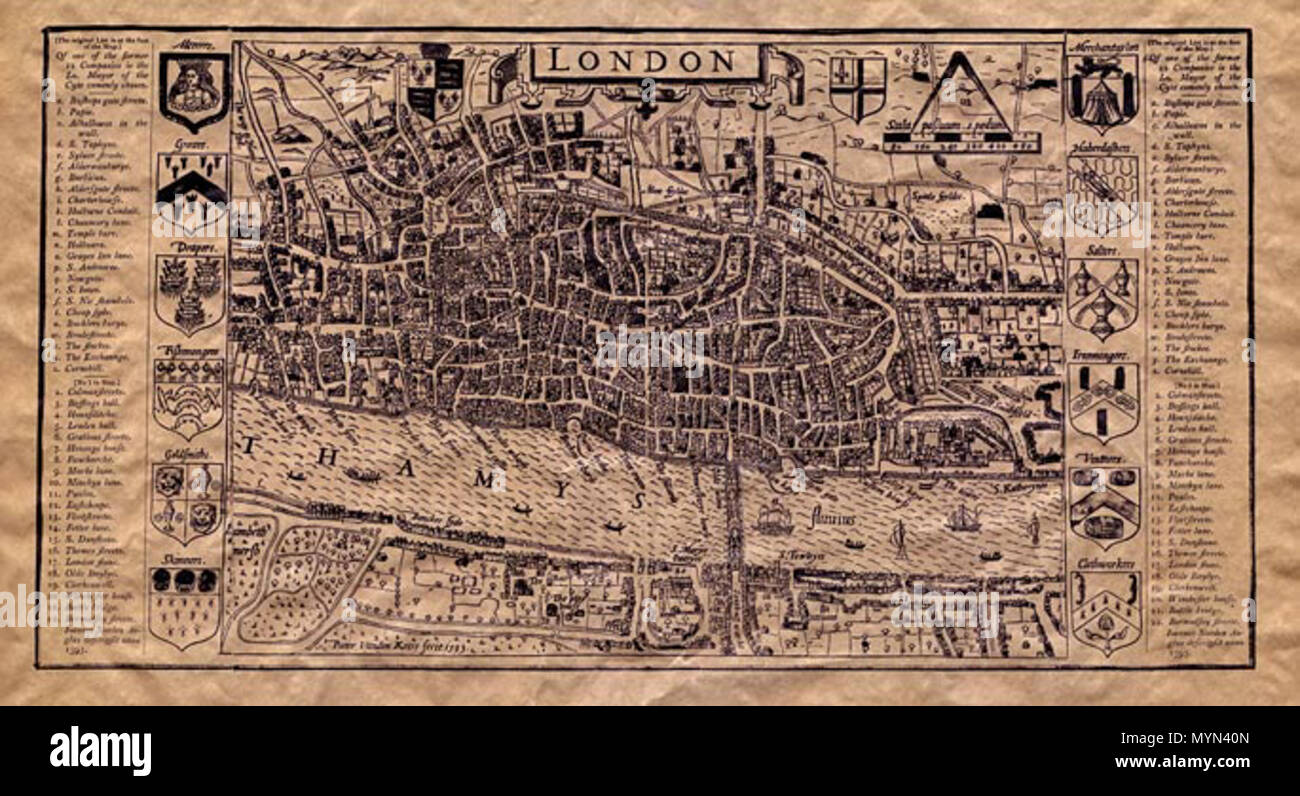 Thames river map hi-res stock photography and images - Alamy