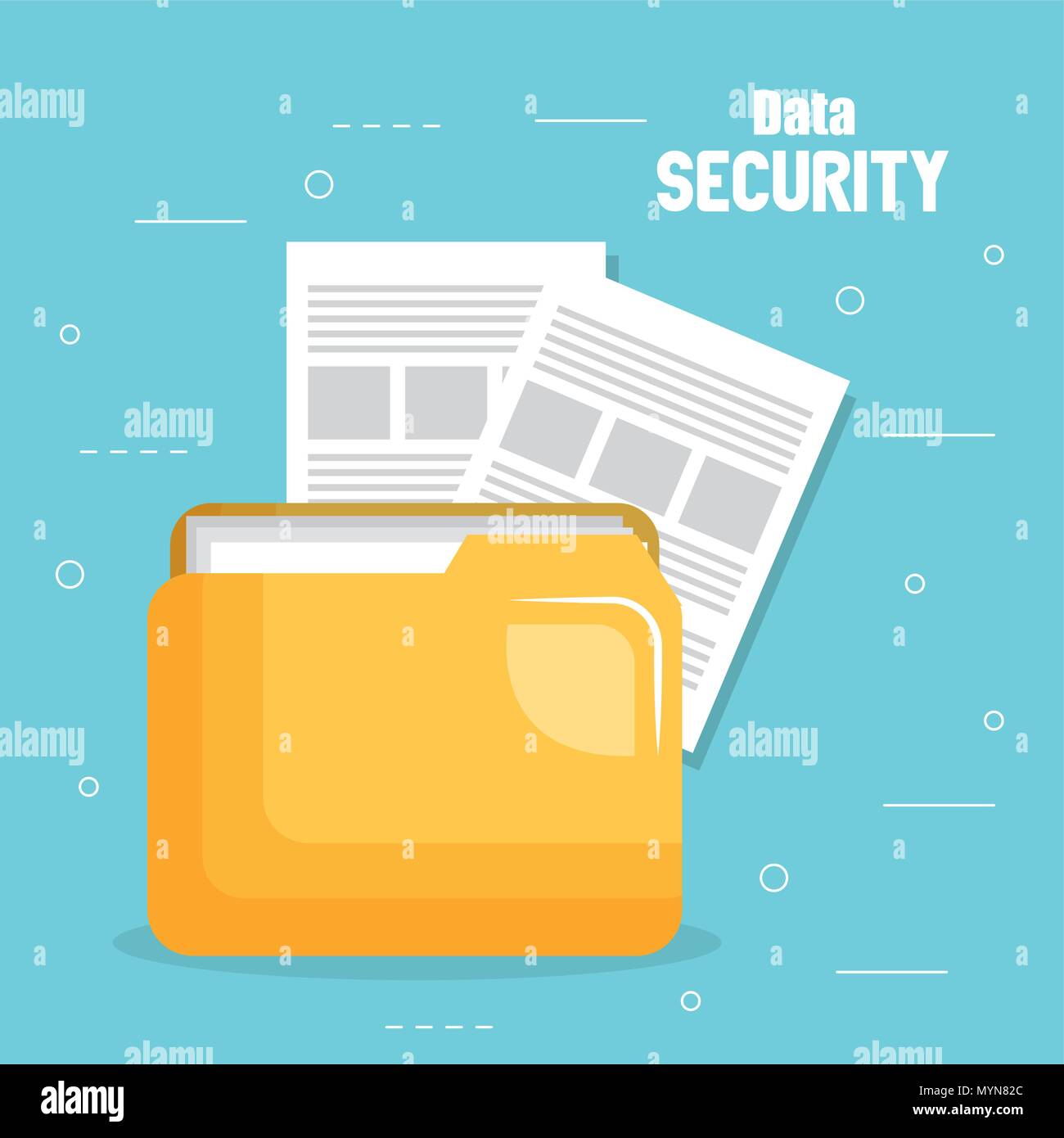 folder document with internet security icons vector illustration design ...