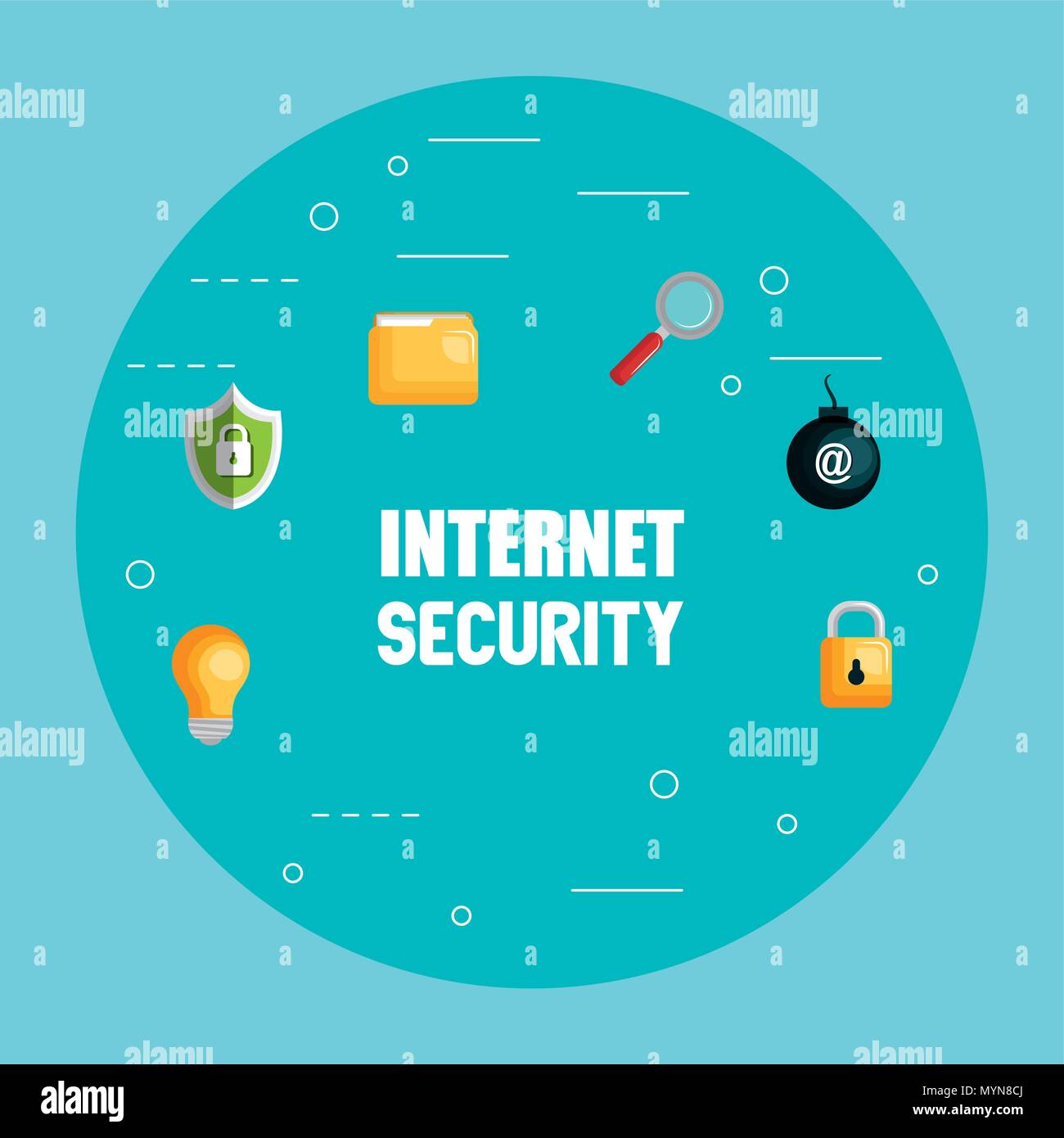 internet security set icons vector illustration design Stock Vector