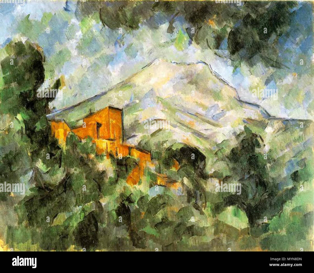 411 Paul Cézanne - Mont Sainte-Victoire and Chateau Noir (Bridgestone Museum) Stock Photo