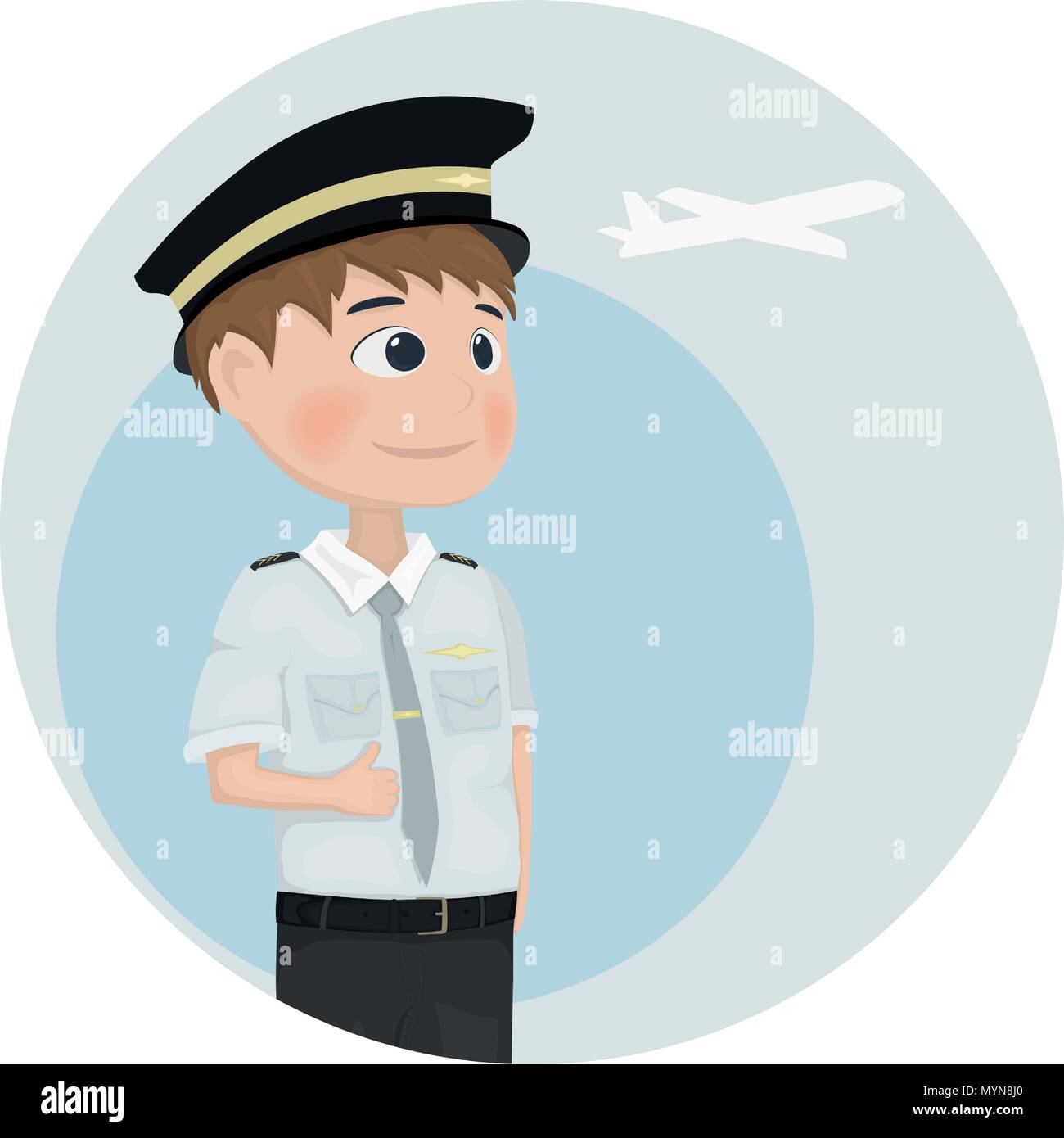Pilot Vector template. Cartoon characters isolated icon Stock Vector Image  & Art - Alamy