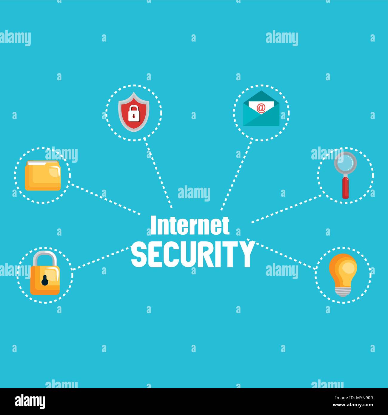 internet security set icons vector illustration design Stock Vector