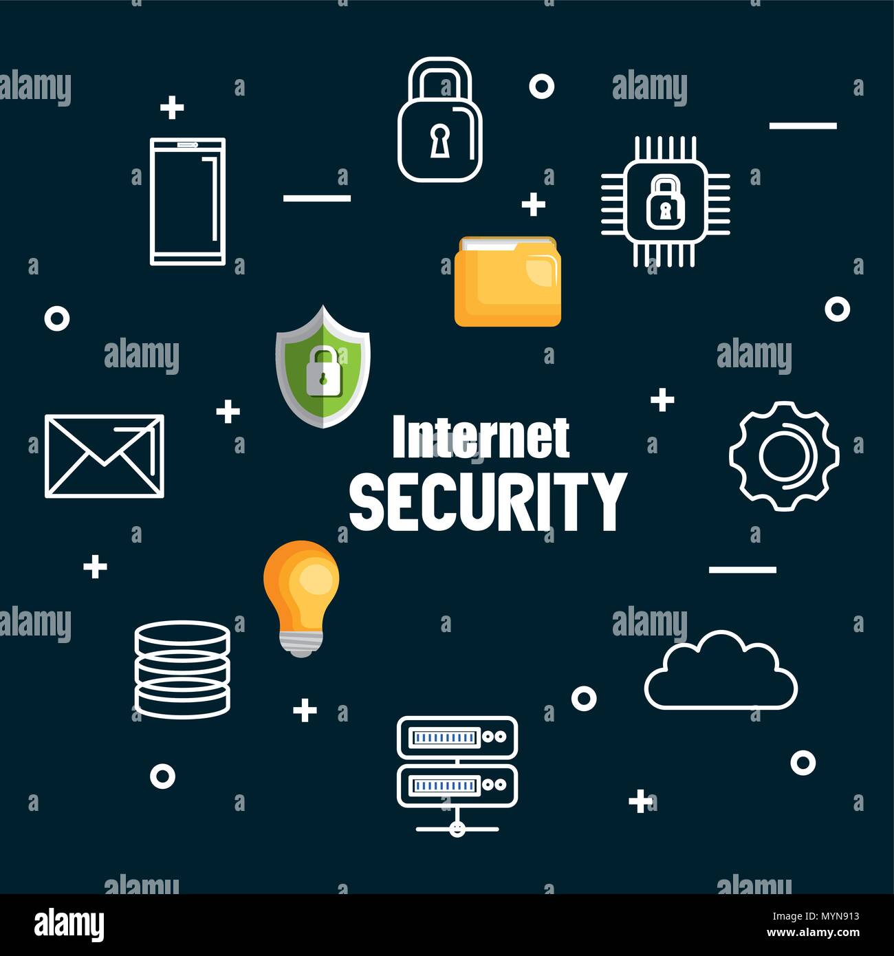 internet security set icons vector illustration design Stock Vector