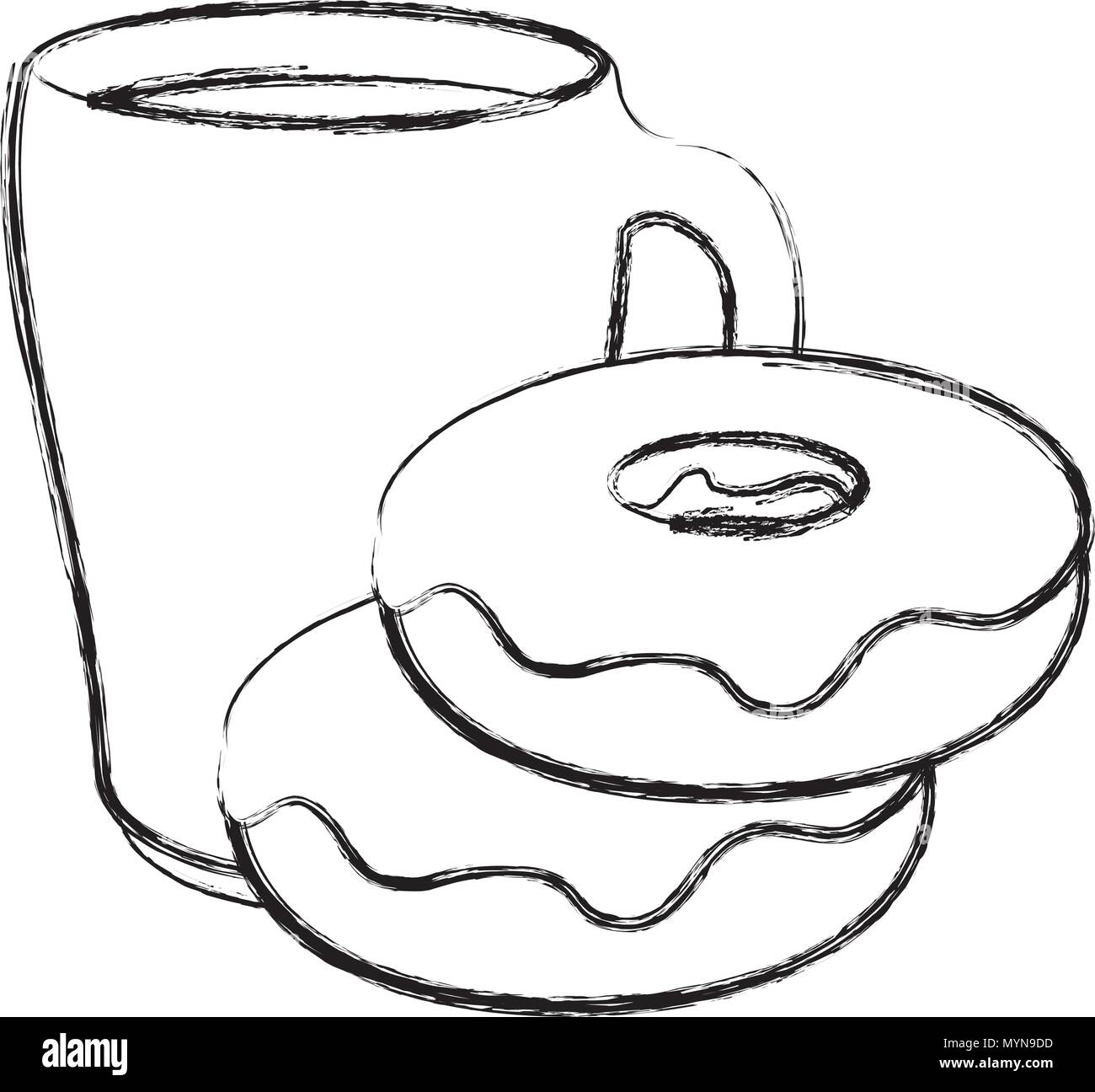 Doughnut donut sketch Black and White Stock Photos & Images - Alamy