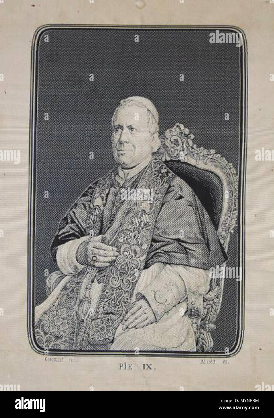 421 Pie IX ; portrait de Pie IX Stock Photo Alamy