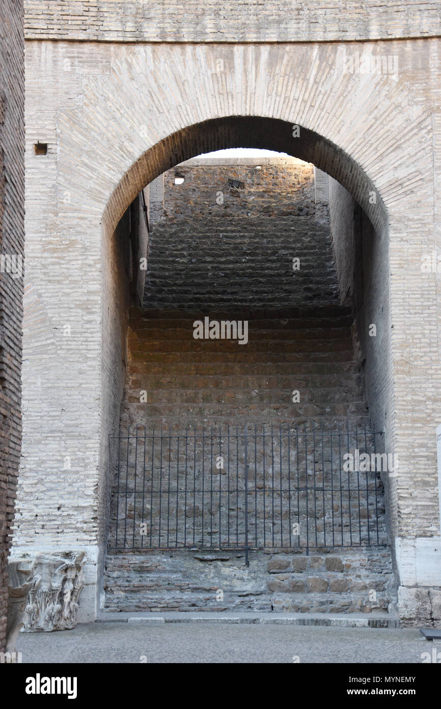Steep interior steps to the upper sections of the Colosseum (Coliseum