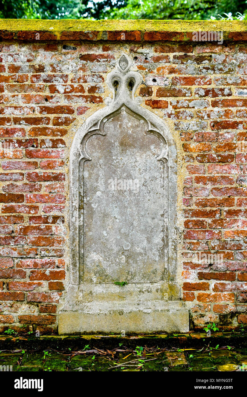 stone relief red bricks Stock Photo