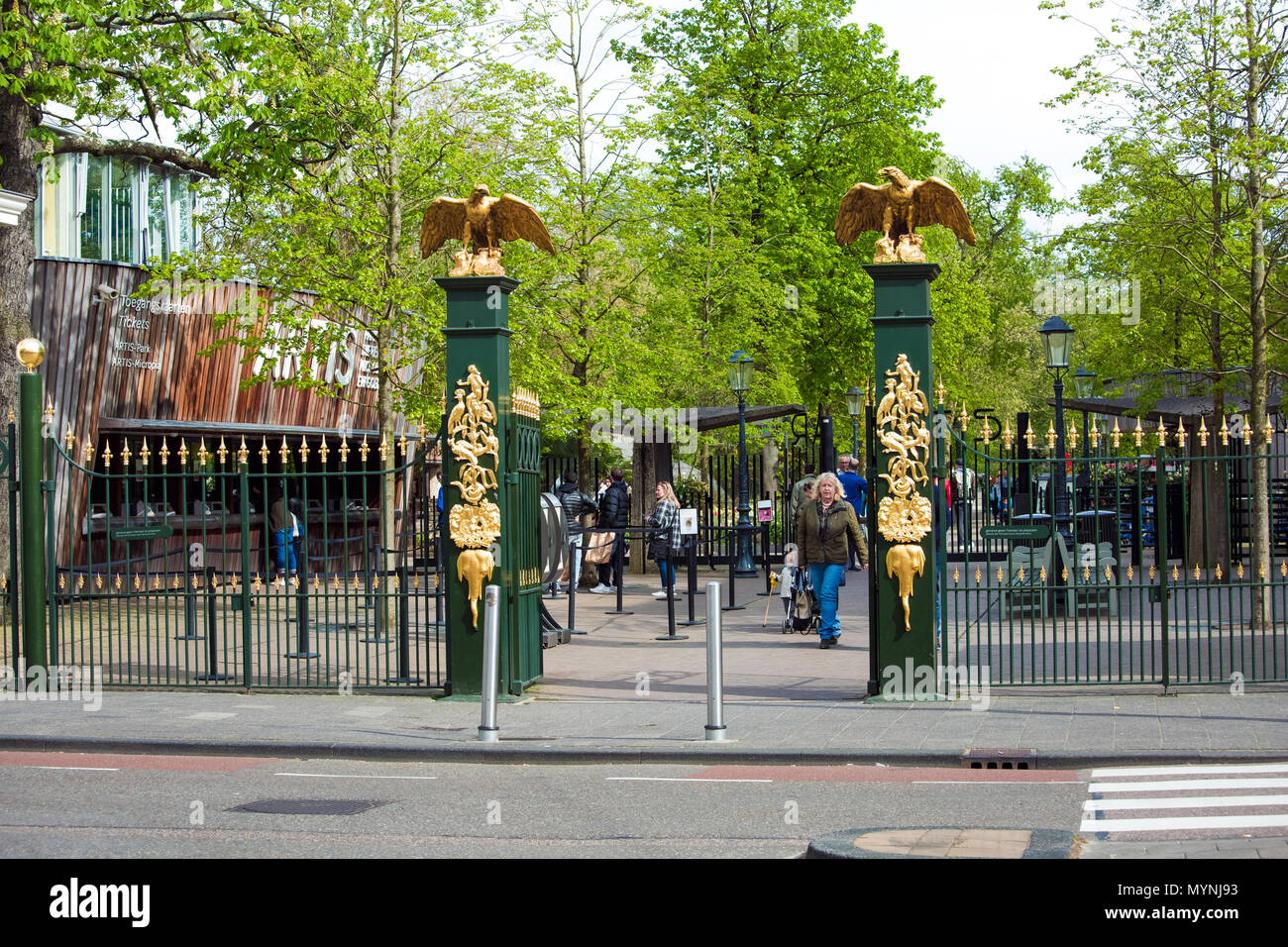 Entrance to the Amsterdam Zoo, Nethrelands Stock Photo