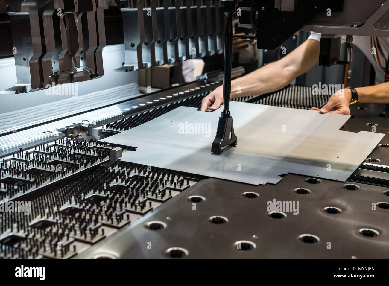 Automatically bending machine Stock Photo
