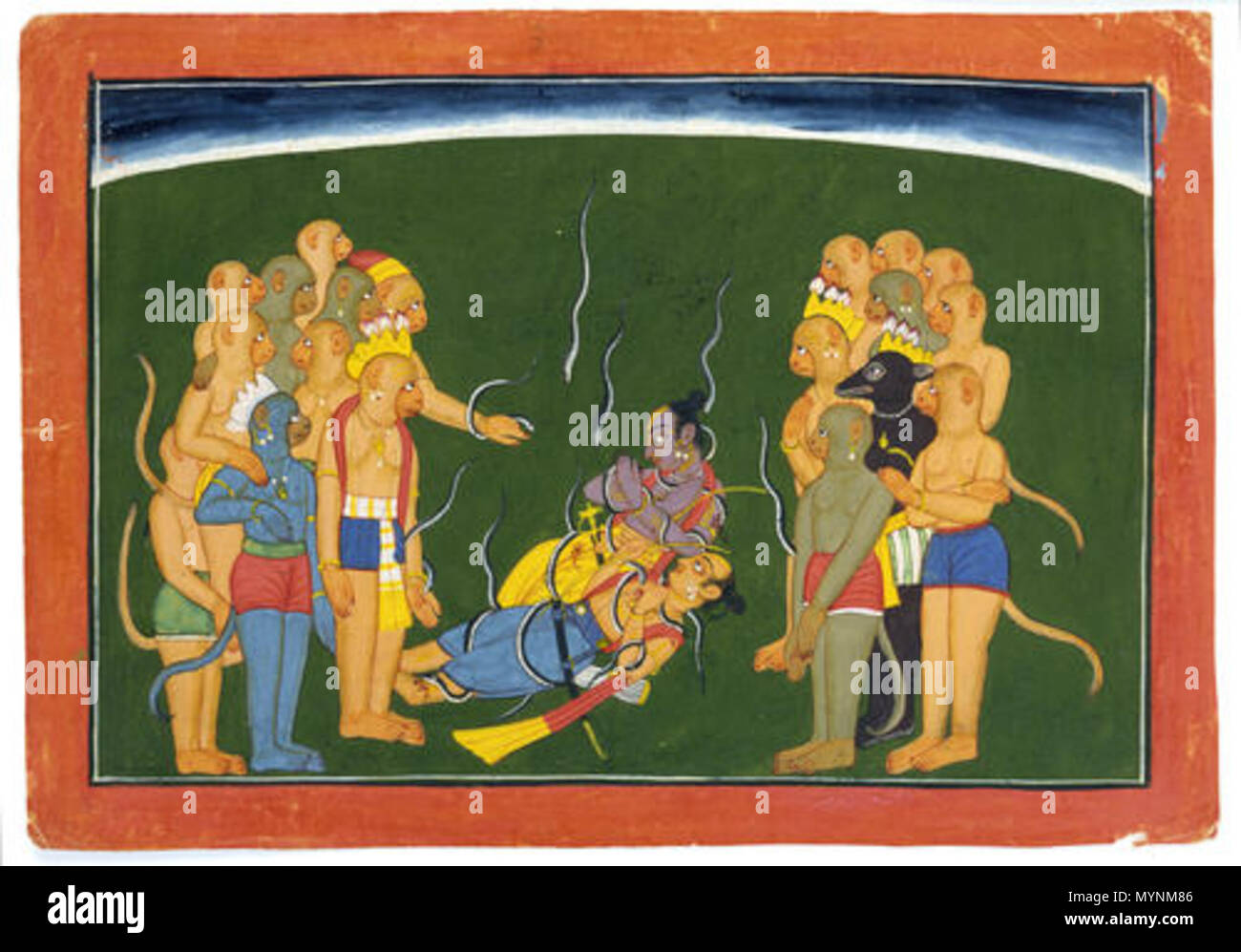 English Rama And Lakshmana Bound Indrajit S Serpent Arrows Circa 1700 Uknown Manaku Bahur Artists 446 Rama Lakshmana Nagapasha Stock Photo Alamy