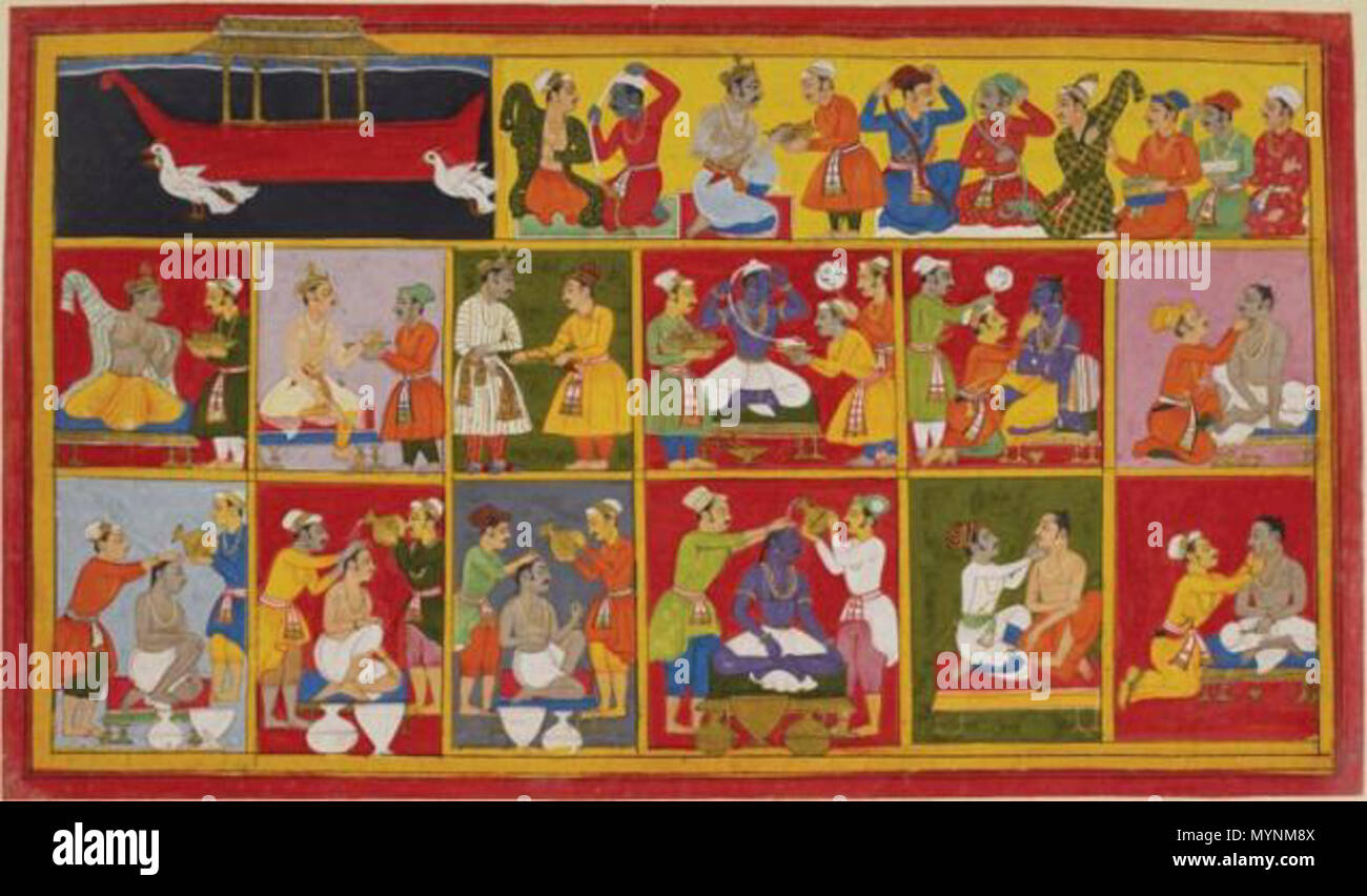English: The Painting shows the return of Rama in a pushpaka vimana (top left) and preparations for his coronation. ( Uttara Kanda) . 17th century. Unknown 512 Rama-coronation Stock Photo - Alamy English: The Painting shows the return of Rama in a pushpaka vimana (top left) and preparations for his coronation. ( Uttara Kanda) . 17th century. Unknown 512 Rama-coronation Stock Photo - Alamy