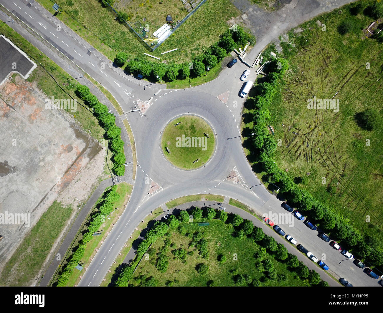 aerial-drone-view-of-uk-roundabout-stock-photo-alamy