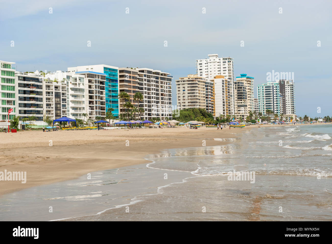 Salinas, Ecuador April 13, 2016 Modern condominium buildings by