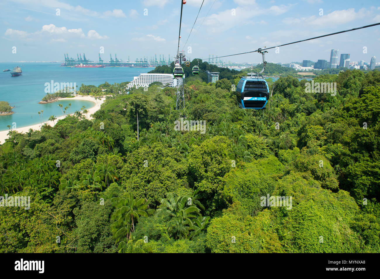 Cable Car Leading To Beach Resort Sentosa Island Singapore - 