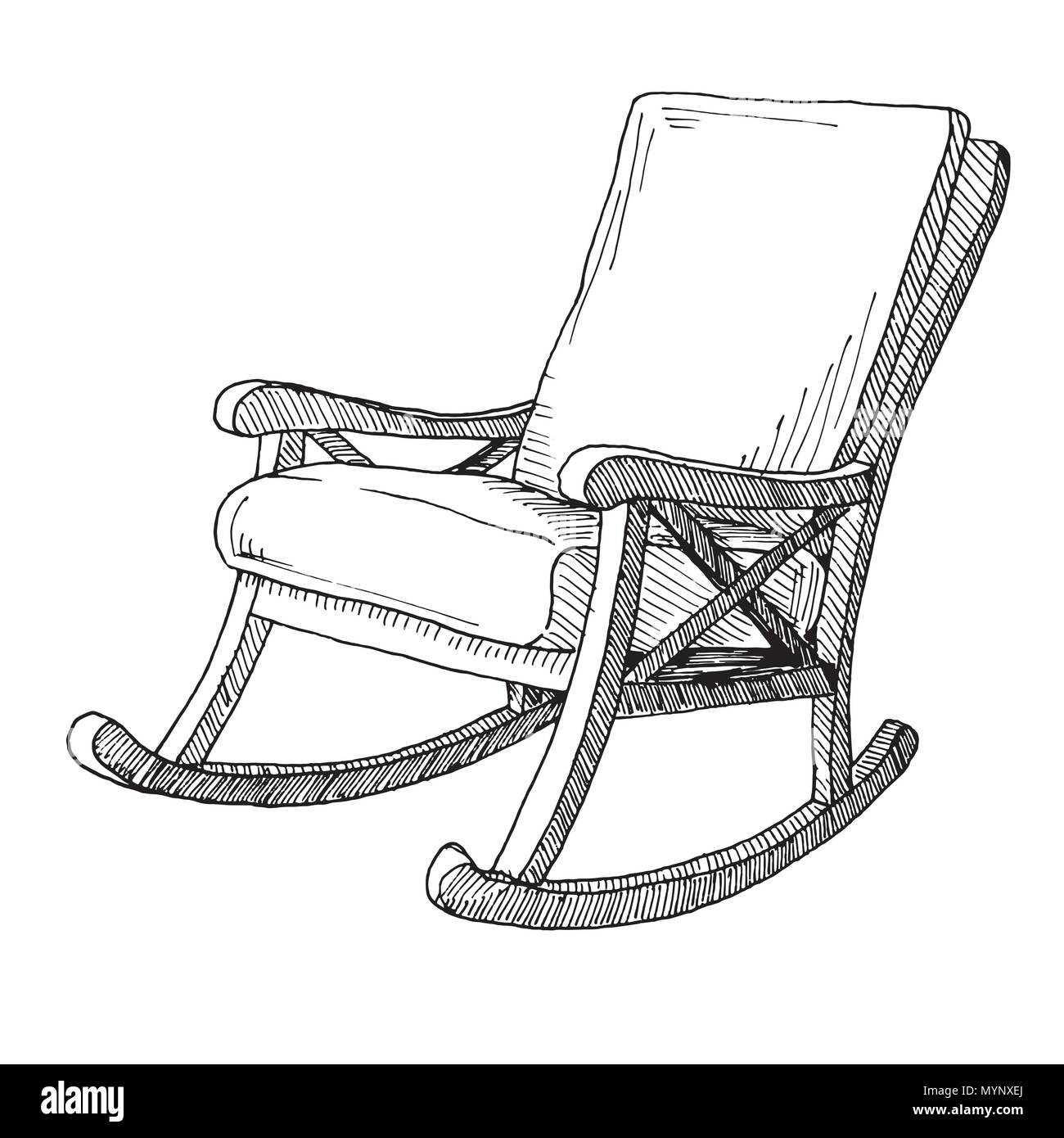 Rocking Chair Drawing by Linda Doherty - Pixels Merch
