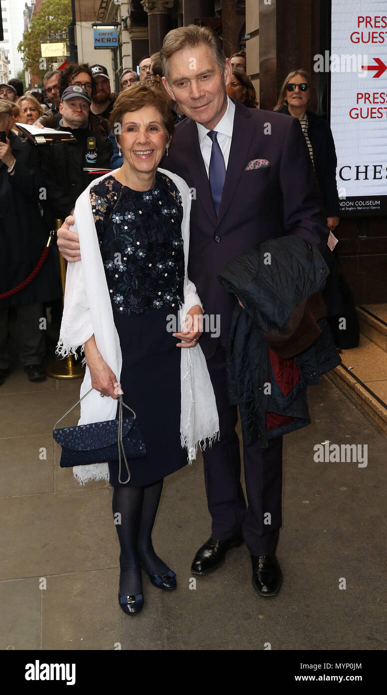 May 1, 2018 - Anthony Andrews attending Chess press night at London Coliseum in London, England, UK Stock Photo