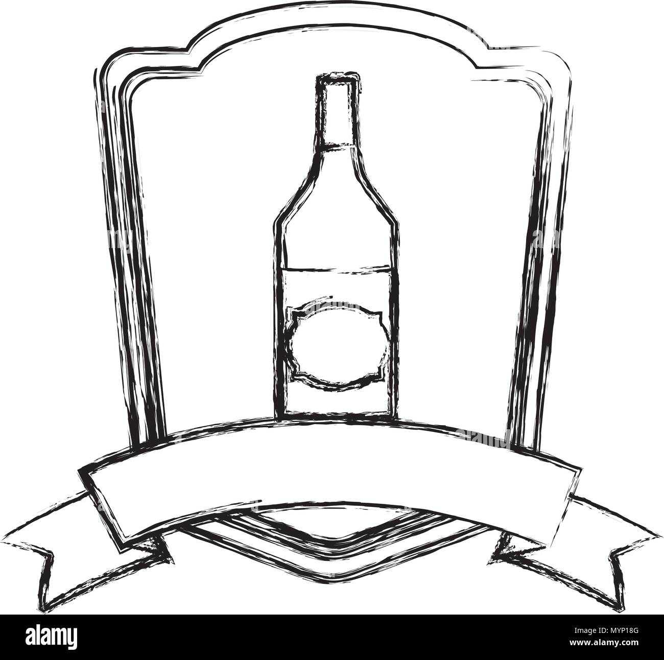 grunge schnapps liquor bottle beverage emblem Stock Vector Image & Art