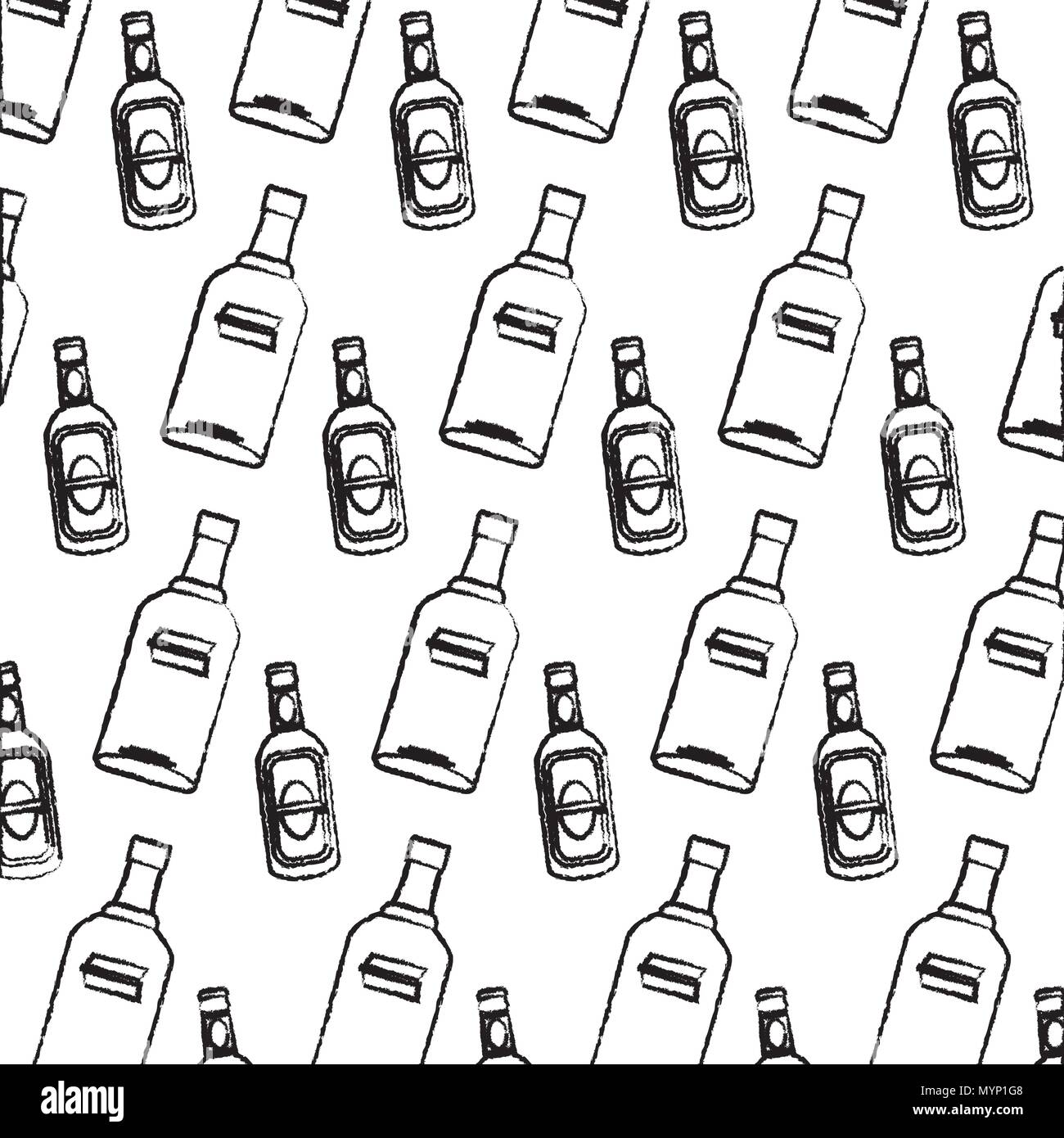 grunge vodka and schnapps liquor bottle background Stock Vector Image ...
