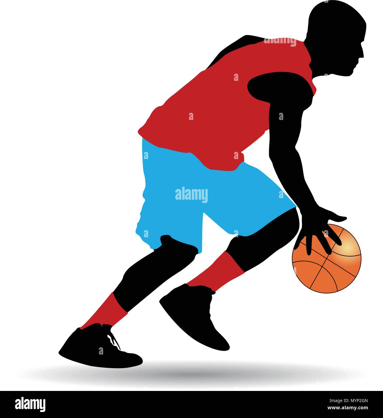 Basketball player silhouette Stock Vector