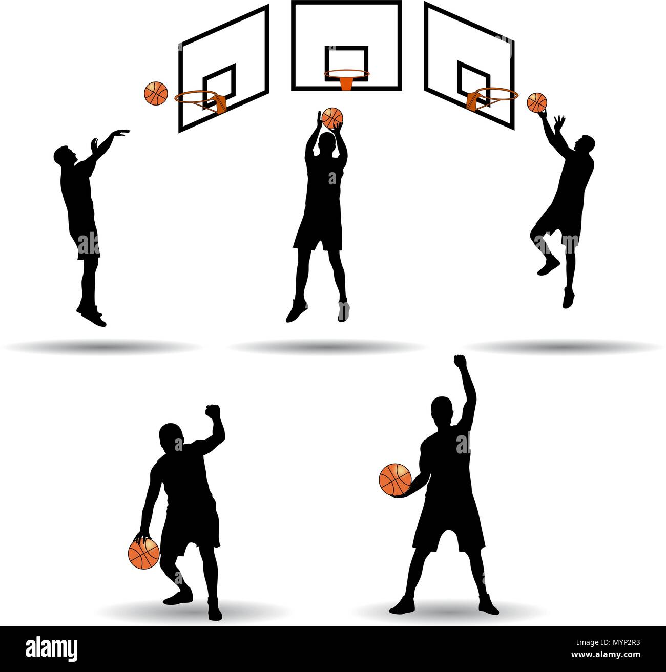 Basketball player silhouette Stock Vector