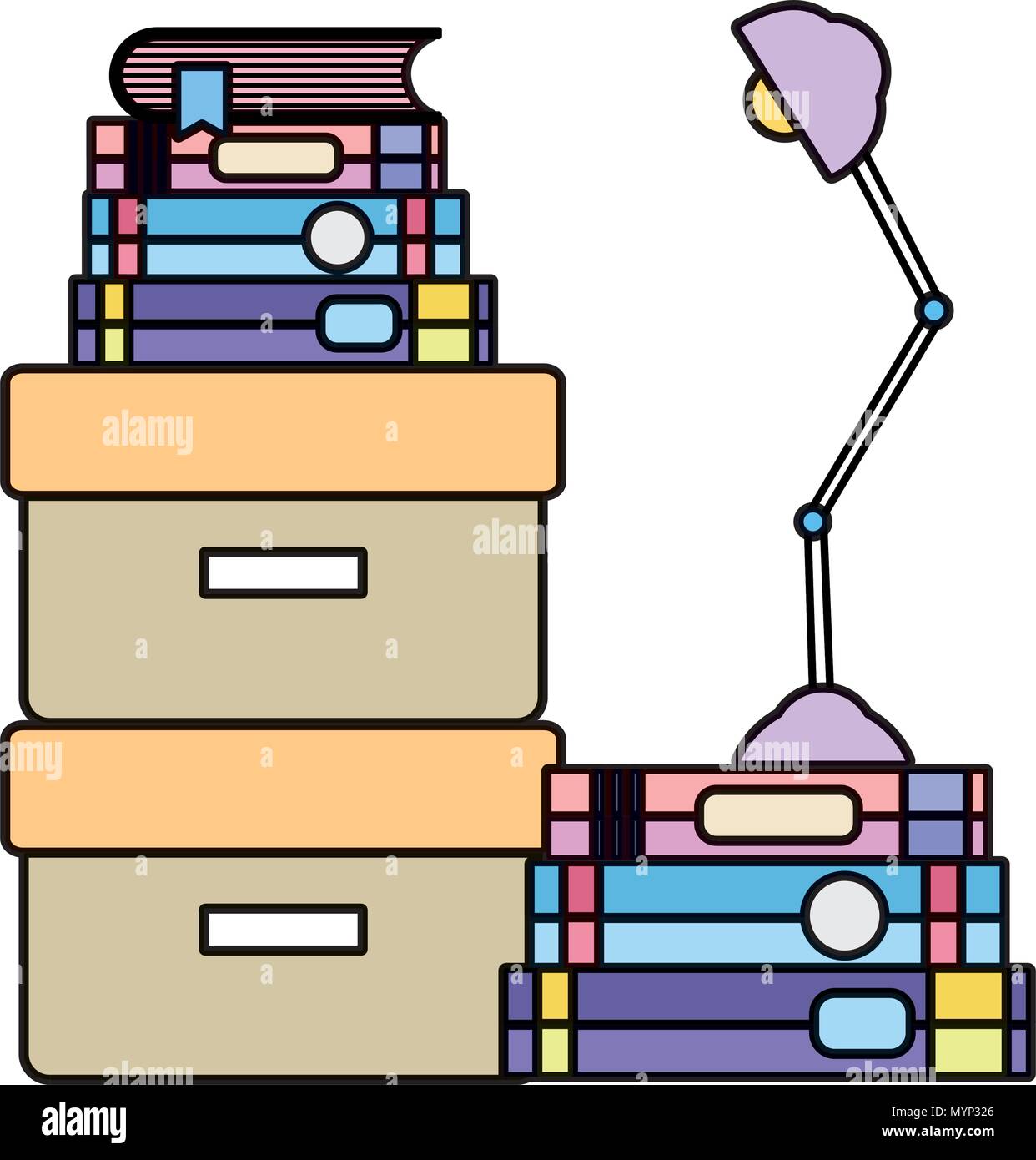Bookshelf boxes Stock Vector Images - Alamy